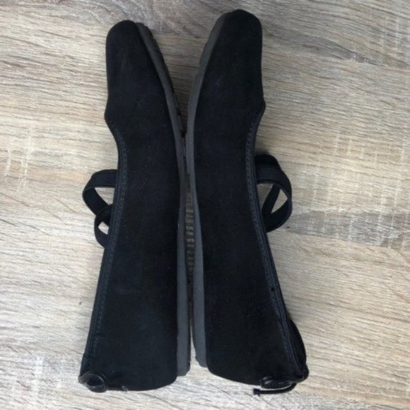 Stuart Weitzman Fannie Bolshoi Suede Ballet Flats Black Girls Size 13 - Picture 3 of 10